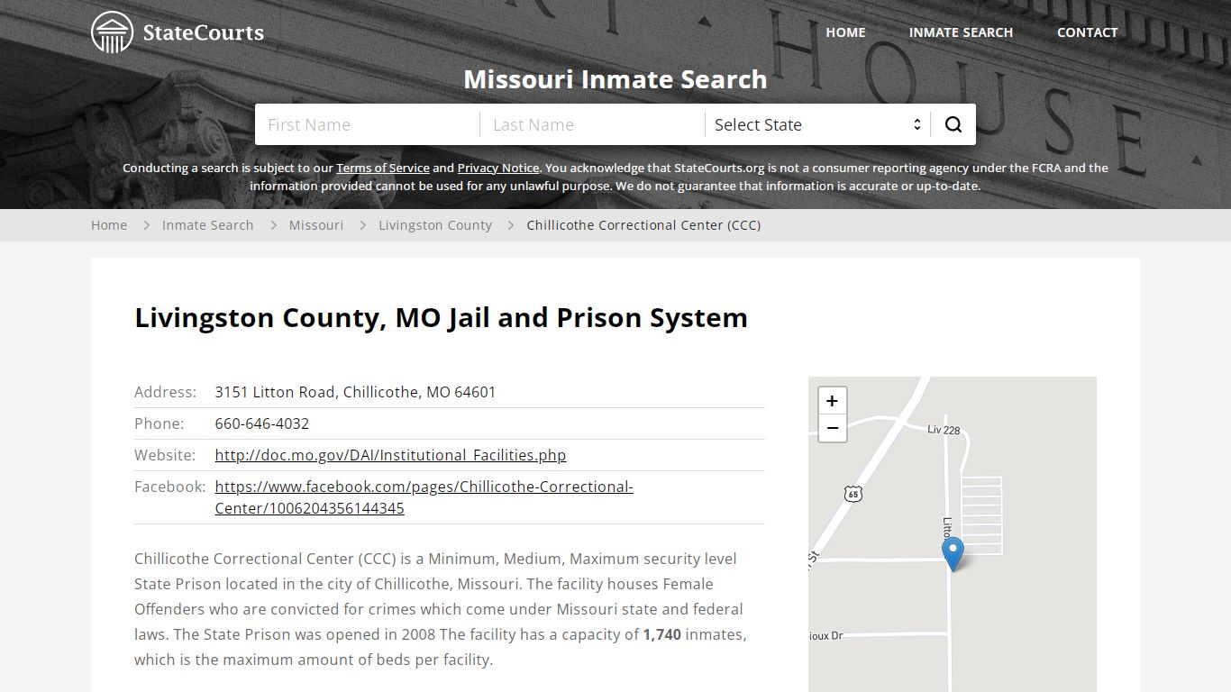 Chillicothe Correctional Center (CCC) Inmate Records Search, Missouri ...